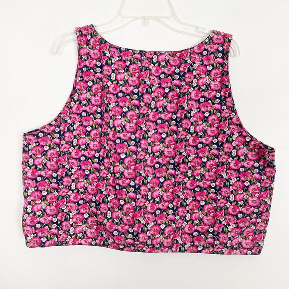 Women's Floral Sleeveless Cropped Top Size M/L - Picture 2 of 3